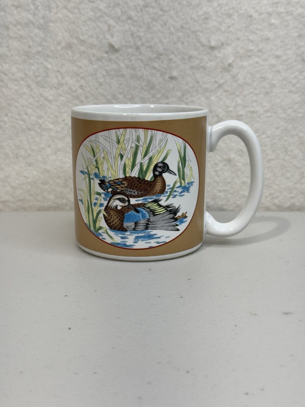 Flowers, Inc. Balloons Vintage 1988 Duck In Marsh Scene Coffee Mug Cabin Hunting